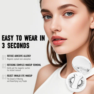 Fanno luce falso 3D ciglia a striscia pieno riutilizzabili in finto <span class=keywords><strong>visone</strong></span> 8 magneti Kit ciglia magnetiche con applicatore - Product Image 3