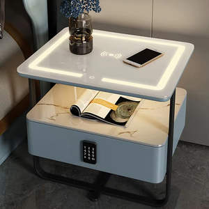 <span class=keywords><strong>Meuble</strong></span> <span class=keywords><strong>de</strong></span> maison haut <span class=keywords><strong>de</strong></span> gamme, table d'appoint intelligente, plateau en céramique frittée, table <span class=keywords><strong>de</strong></span> chevet avec serrure à empreintes digitales et éclairage LED décoratif. - Product Image 5