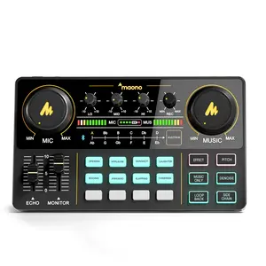 MAONOCASTER Podcast Audio Mixer Portable All-In-One Production Recording Studio Audio Interface Live Bundle External Sound Card