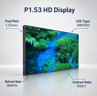 Mur vidéo LED intérieur P1.53, écran HD sans soudure pour salle de réunion et salle de conférence, visionnage à courte distance