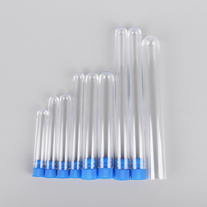 หลอดทดลองพลาสติกทางการแพทย์ยี่ห้อ Jiusheng ขนาด 15x100 12x75 12x100 พร้อมฝาสีน้ำเงินสำหรับใช้ในห้องปฏิบัติการ - Product Image 1