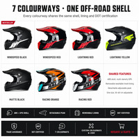 Casque de moto tout-terrain intégral, coque en ABS, EPS multi-densité, doublure amovible et lavable, unisexe, adulte