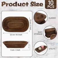 Lot de 10 bols à pâte en bois de Paulownia sculptés à la main plateau de service rustique pour cuisine ferme décor panier de fruits pièce maîtresse de mariage