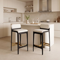 Tabouret de bar de cuisine de luxe italien, chaise de comptoir minimaliste nordique avec dossier ergonomique pour café, pub, sièges commerciaux