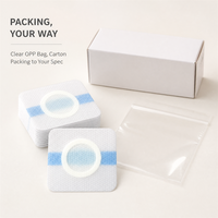 Patch vierge en gel de silicone respirant et film PU, hypoallergénique, anti-fuite, imperméable, pour points d'acupuncture