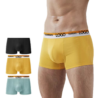Bodybuilding Fit Atletische Kleding Heren Boxerhorts van Gekamd Katoen met Letterprint Tailleband 3D Ondersteunende Zak Middelhoge Taille Ademend Effen