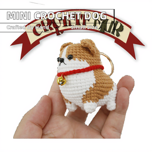 Miniature en crochet faite <span class=keywords><strong>à</strong></span> la main, chiot miniature, amigurumi, jouet en peluche, mini Corgi <span class=keywords><strong>Pug</strong></span>, rembourrage en coton PP, en solde - Product Image 2
