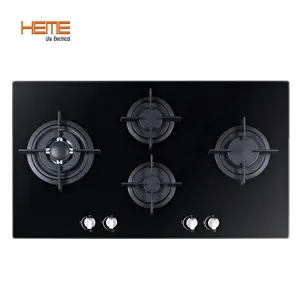 Cooking surface / Table de cuisson gaz 4 Burner 90cm Glass Gas cooker Tempered Glass Built in Gas Hob