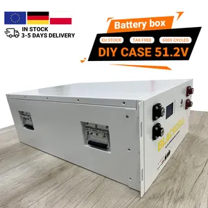 Lityum demir Batterie DIY durumda 16psc 14psc 48V 51.2V LiFePO4 pil kutusu ev güneş enerjisi sistemleri için boş Metal