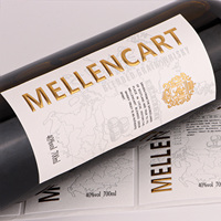 Étiquettes de bouteille de vin personnalisées imprimées, durables, avec estampage holographique doré, gaufrées, adhésives, résistantes à l'huile, avec logo de marque privé