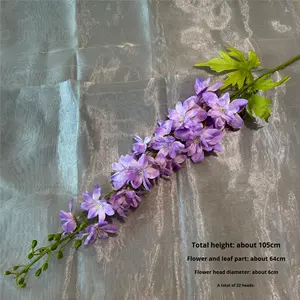 Fleurs artificielles en relief imprimées en 3D, série violette pour mariage, style violet foncé, bouquet de haute qualité, feuilles d'hortensia, <span class=keywords><strong>rose</strong></span> - Product Image 4