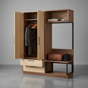 Armario Modular Industrial DHK para Hotel con <span class=keywords><strong>Caja</strong></span> Fuerte Integrada y Portaequipajes, Mueble <span class=keywords><strong>de</strong></span> Almacenamiento para Dormitorio - Product Image 5