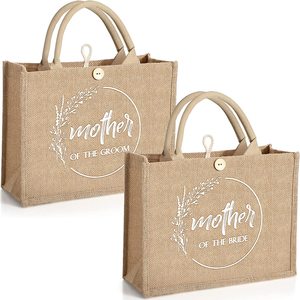 <span class=keywords><strong>Sac</strong></span> Fourre-Tout en <span class=keywords><strong>Jute</strong></span> Réutilisable à Boutons, avec Logo <span class=keywords><strong>Personnalisé</strong></span>, pour Fête de Mariage, Enterrement de Vie de Jeune Fille ou Cadeau - Product Image 1
