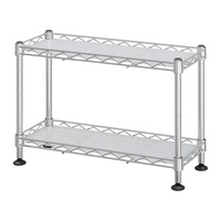 Étagère de rangement en fil métallique à 2 niveaux pour comptoir, mini-étagère de cuisine DIY avec tapis en PP sur table