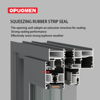 Ventana Corredera para Balcón Opuomen, de Aluminio, Doble Acristalamiento, Impermeable, Resistente al Viento, Tamaño Personalizado, OEM