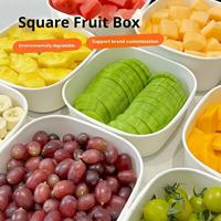 Boîte à lunch universelle en papier kraft blanc carré, dégradable, recyclable, utilisable au micro-ondes, pour la Chine, pour les fruits, les salades, la restauration rapide