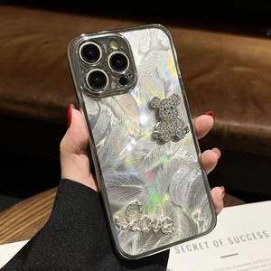 Nuovo cartone animato Mouse testa farfalla orso diamante placcato cassa del telefono con specchio per iPhone 16 15 Pro Max 14 13 <span class=keywords><strong>Cover</strong></span> posteriore morbida - Product Image 3