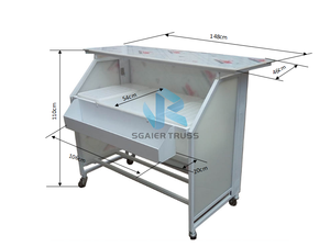 Nuovo Design Bancone <span class=keywords><strong>Bar</strong></span> Pieghevole e Mobile in Lega di Alluminio e Pannello PP con Ruote, Disponibile in Bianco/Nero/Rosso/Arancione per Servizio Bevande - Product Image 3