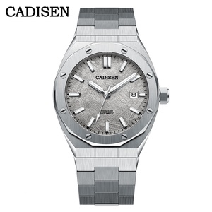 CADISEN 8193 Mouvement NH35 Verre saphir étanche Montre de luxe pour hommes d'affaires en acier inoxydable - Product Image 1