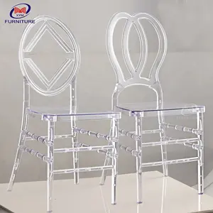 Silla chiavari de resina de plástico transparente, diseño único de patente de fábrica, venta al por mayor