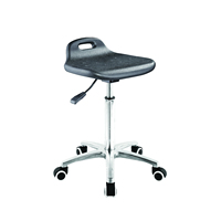 Tabouret de laboratoire industriel ESD de haute qualité en mousse PU noire réglable en hauteur pivotant antistatique