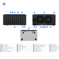 Serveur de stockage d'entreprise extensible DS1823xs+ NAS 8 baies AMD Ryzen V1780B Quad Core 8 Go ECC 10 GbE M.2 NVMe PCIe