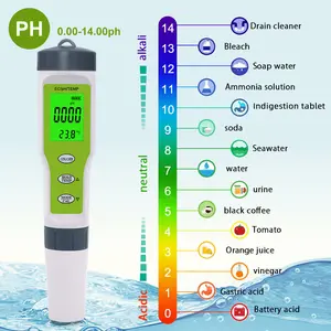 Medidor de prueba de Ph 3 en 1, panel mate, medidor de temperatura, ec, bolígrafo de prueba de calidad del agua con retroiluminación, nuevo