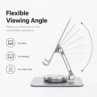 Nouveau support pour ordinateur portable en métal argenté multi-angles, ventilé, pliable, norme CE RoHS, 49,5x25x39cm, pour les entreprises et les appareils tablettes