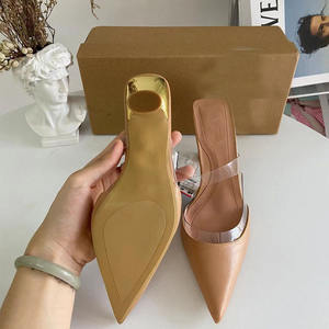 Sandali 2025 trasparenti tacchi medi da donna Sexy scarpe punta punta <span class=keywords><strong>Nude</strong></span> tacchi da donna e da donna con <span class=keywords><strong>tacco</strong></span> pantofole sandali - Product Image 3