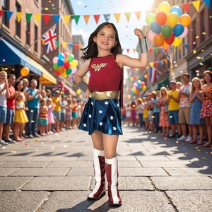Disfraz de Verano de Halloween de <span class=keywords><strong>Mujer</strong></span> Maravilla <span class=keywords><strong>para</strong></span> Niños, Conjunto de Disfraz de Héroe de Spider-Man, Rubies, Unisex, Supergirl, Cosplay de Programa de Televisión, Poliéster - Product Image 1
