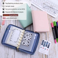 Organiseur de budget en cuir Saffiano A7 de petite taille, 17 couleurs, avec embossage doré, best-seller Yihe, pour argent/espèces/billets, classement de feuilles volantes