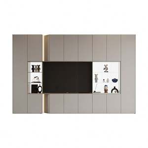 Meuble TV LED moderne et élégant, minimaliste, en bois MDF, meuble de rangement pour la maison ou le salon d'hôtel, divertissement - Product Image 5