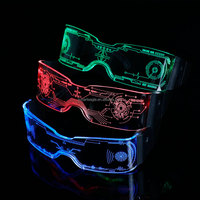 Lunettes de soleil lumineuses pliables Cyberpunk LED, nouvelles lunettes de soleil lumineuses pour les fournitures de fête promotionnelles de Noël