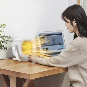 Small Ceramic Space Heater Electric Portable Heater Fan Home Office Desktop Usage Adjustable Fan Heater