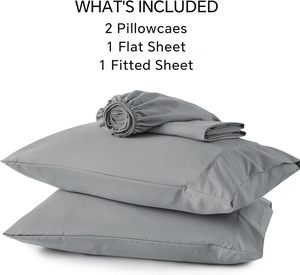 Bộ ga trải giường polyester không nhăn, dễ sử dụng, cỡ Full, 4 món, dành cho khách sạn - Product Image 6