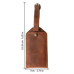 High Quality Cow Hide Vintage Leather Luggage <b>Tags</b> Luxury Fashionable with Letter Pattern for Travel <b>Bags</b> Sublimation with Logo - Product Image 4