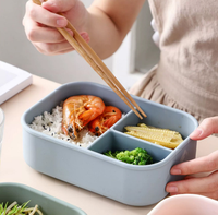 Boîte à lunch en silicone de qualité alimentaire sans BPA à 3 compartiments pour enfants Récipient alimentaire de grande capacité pour enfants