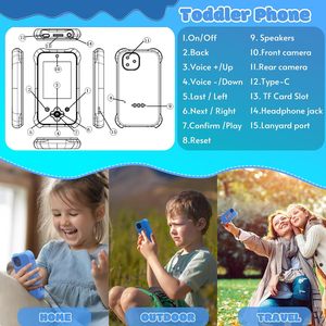 Téléphone intelligent pour enfants Téléphone à écran tactile pour enfants <span class=keywords><strong>Licorne</strong></span> pour filles de 6 à 8 ans avec double caméra Jeu de musique Jouet d'apprentissage Téléphone - Product Image 6