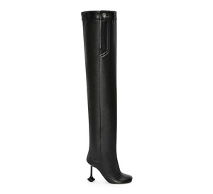 2024 Autumn Winter New Foreign Trade Head Toe Super High Heel Artificial Pu Upper Long <strong>Slouch</strong> <strong>Boots</strong> Large Toe Sexy Over-the-Knee - Product Image 6