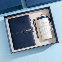 Ensemble cadeau de luxe personnalisable : Carnet A5 en cuir PU, compagnon d'affaires avec mug isotherme en acier inoxydable 304 et stylo