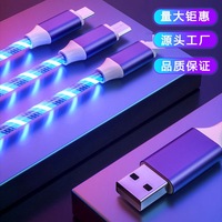 Kabel USB 3 in 1 LED 1.2m untuk Pengisian Cepat dan Transfer Data Ponsel, Grosir Pabrik