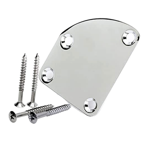 Placa de cuello de guitarra cromada de 4 orificios, cubierta curva para barra de truss con tornillos para reemplazo de guitarra eléctrica/bajo - Product Image 1