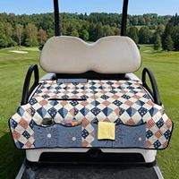 Housses de siège de voiturette de golf personnalisées, serviette de siège de voiturette de golf avec 4 poches avant, accessoires matelassés pliables avec poignée pour le rangement