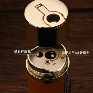 Briquet torche pour cigares 9 mm réglable en métal rechargeable au butane pour voyage - Product Image 4