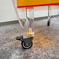 Chariot de service mobile circulaire pour mini-bar et cuisine, station à liqueurs et café en acrylique, outils de nettoyage modernes sur pied, vaisselle