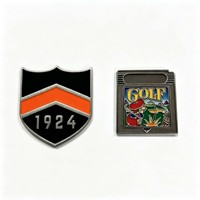 Marqueur de balle de golf personnalisé en émail dur, forme irrégulière, pour cadeau d'anniversaire de club, vente en gros