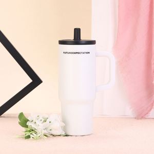 Gobelet de voyage isotherme 720 ml en acier inoxydable à double paroi avec poignée et couvercle à paille - Product Image 4