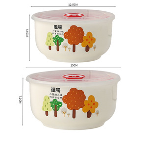 Set di Ciotole in Ceramica <span class=keywords><strong>per</strong></span> Conservazione Alimenti, Design Floreale, Organizer <span class=keywords><strong>per</strong></span> Frigorifero, Coperchio <span class=keywords><strong>per</strong></span> Microonde, Contenitore Antipolvere <span class=keywords><strong>per</strong></span> Pranzo - Product Image 6