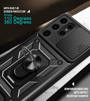 Pour Xiaomi Mi 14 13 Pro 13T 12T Redmi 13C 12C 9A Note 13 12 12S 4G Étui de téléphone portable blindé avec béquille magnétique Coque arrière rigide