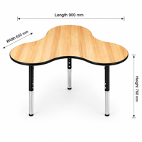 Table de classe collaborative moderne en forme de nuage, bord en PU coloré, hauteur réglable, écologique, pour écoles et hôtels